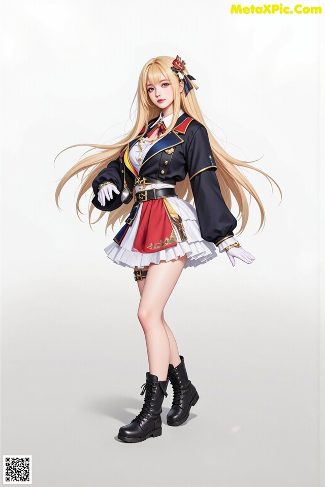 A woman with long blonde hair wearing a uniform.